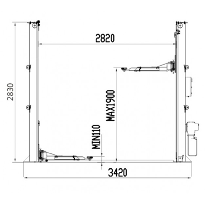 ליפט הידראולי גשר תחתון 3.2 טון KARNAF