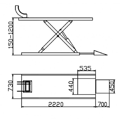 ליפט לאופנועים 700 קג KARNAF