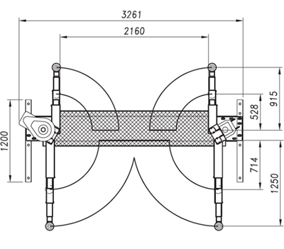 ליפט 2 עמודים גשר תחתון 3 טון WERTHER